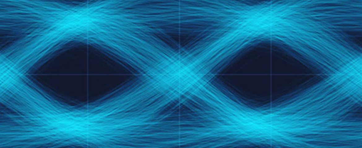 Cropped eye diagram of 32 Gb/s NRZ transmission after 1 km of fiber using an 850 nm self-injection-locked VCSEL.